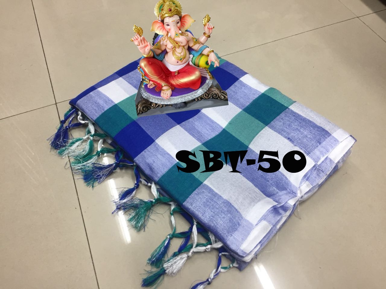 Uppada Checks Saree - Cotton Silk, 5.5 Mtr Length, Black & Orange, Hand Print & Patch Work, Ideal For Rainy, Spring, Summer, Winter Seasons