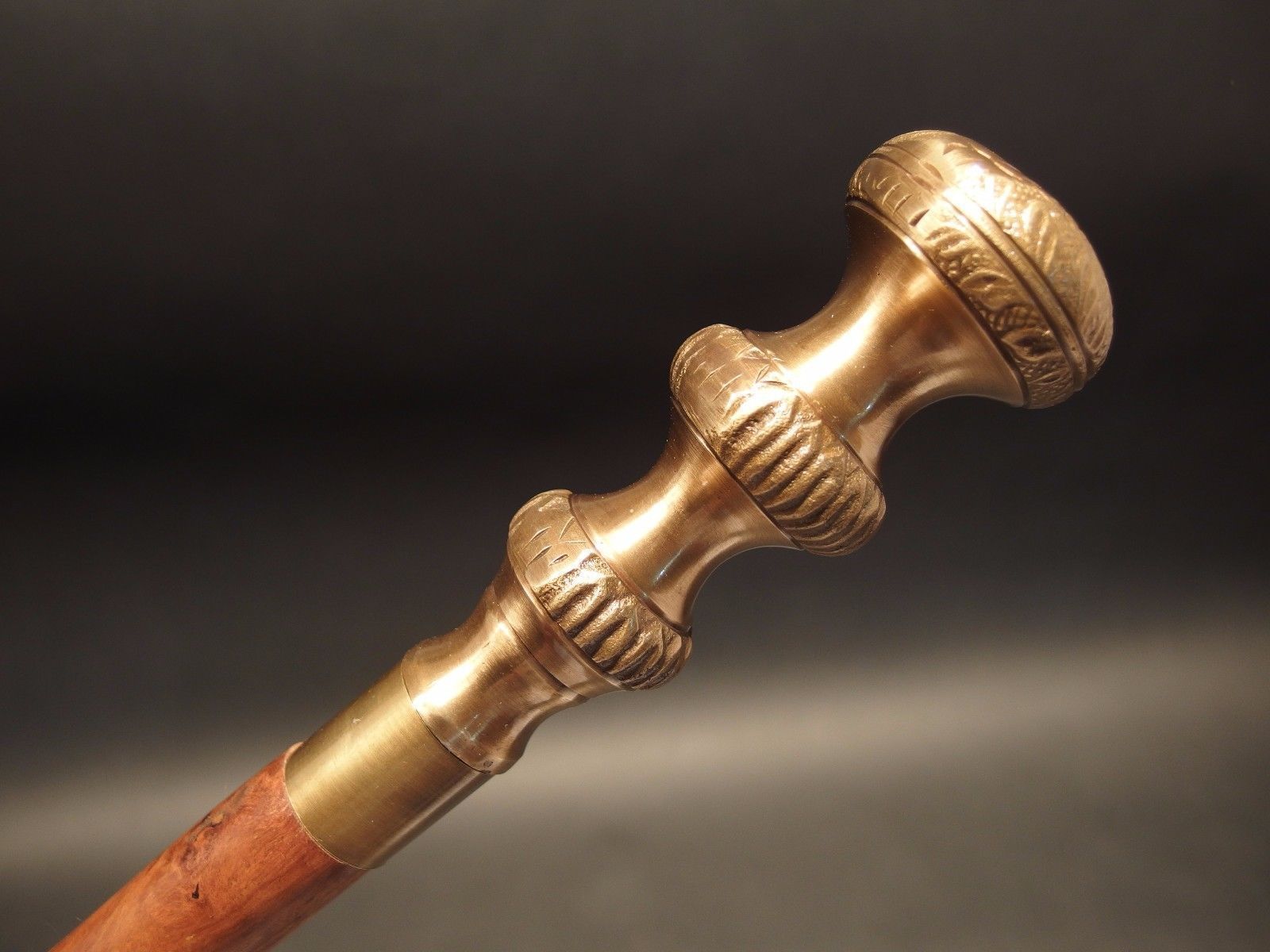 Victorian Style Vintage Brass Wood Walking Cane