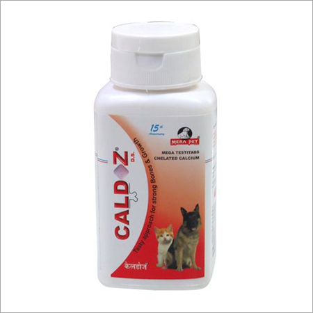 Caldoz Testitabs - Mega Chewable Calcium Tablets for Pets | Double Strength Chelated Calcium, Phosphorus & Magnesium, Enhanced Bone Density for Dogs, Cats & Small Animals