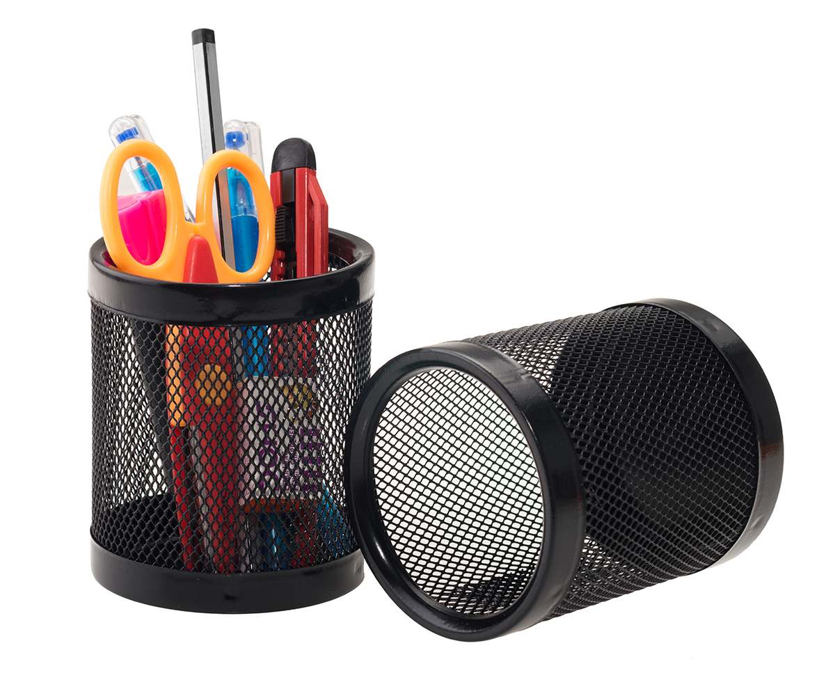 Durable And Rust Proof Kebica Mesh Wire Pen Pencil Holder (Round)