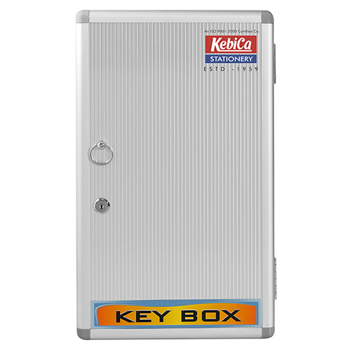 Steel Kebica 48 Key Metal Cabinet Security Box With Lock, Silver, Wall Mount