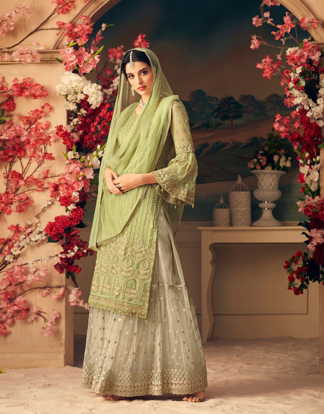 Designer Partywear Sharara Suit Size: Customized