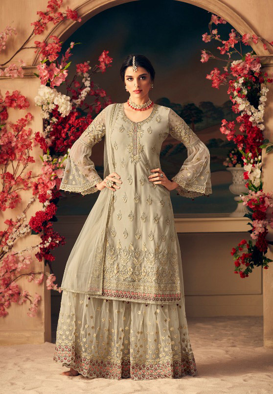 Designer Partywear Sharara Suit Size: Customized