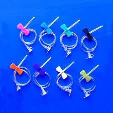 Scalp Vein Set - Stainless Steel, 20 Mm Effective Needle Length, Color Coded Gauge Sizes 20g-24g | Flexible Butterfly Wings For Pediatric & Geriatric Use, Kink Resistant Tubing