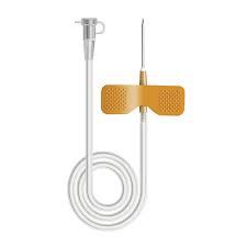 Scalp Vein Set - Stainless Steel, 20 Mm Effective Needle Length, Color Coded Gauge Sizes 20g-24g | Flexible Butterfly Wings For Pediatric & Geriatric Use, Kink Resistant Tubing