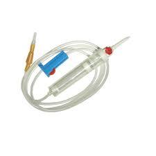 Blood Administration Set - Latex Tubing, 10 Sq. Cm Surface Area | Sharp Spike Vented/non-vented, 200 Micron Filter, Non-toxic & Pyrogen Free