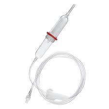 Blood Administration Set - Latex Tubing, 10 Sq. Cm Surface Area | Sharp Spike Vented/non-vented, 200 Micron Filter, Non-toxic & Pyrogen Free