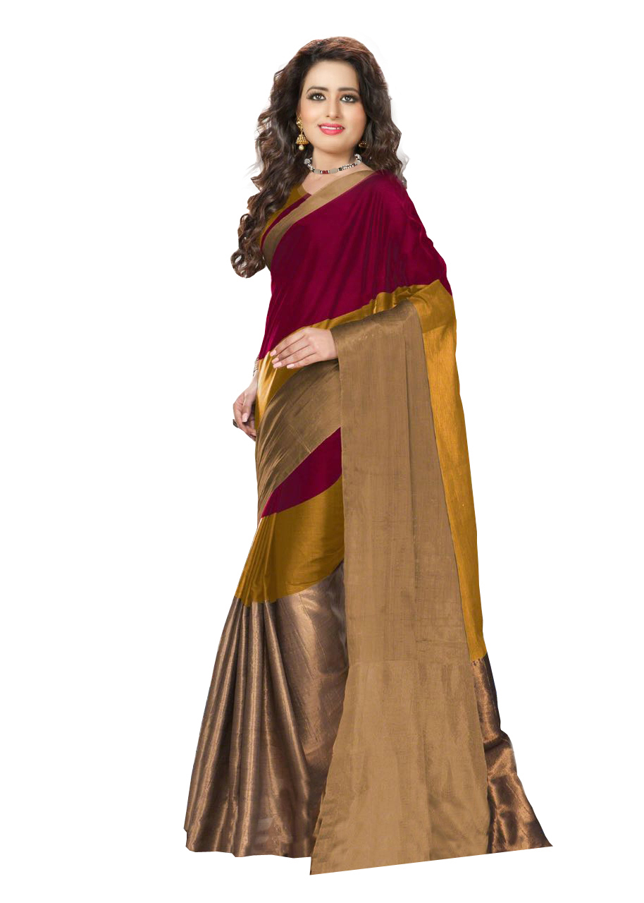 Cotton Saree - Cotton Silk Fabric, 5.5 Mtr Length, 0.8 Mtr Blouse | Elegant Plain Design In Vibrant Green Color