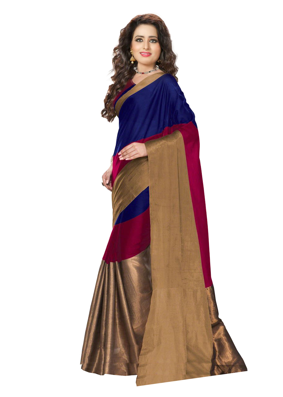 Cotton Saree - Cotton Silk Fabric, 5.5 Mtr Length, 0.8 Mtr Blouse | Elegant Plain Design In Vibrant Green Color