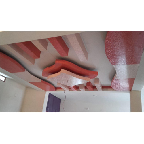 Modular Ceiling - PVC, Customizable Dimensions | Luxurious Red Matte Finish, Lightweight Design, Temperature and Fire Resistant, Aesthetic Lighting Compatibility