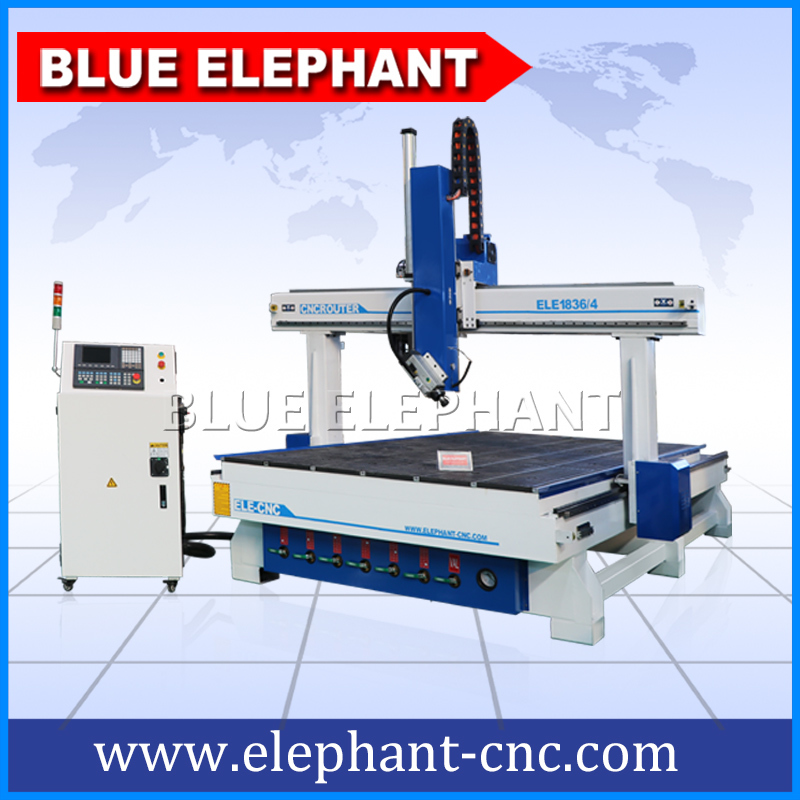 Metal 3d Wood 1836 Cnc Router High Z Axis 600mm Italian Spindle Can Rotate To 180 Degree