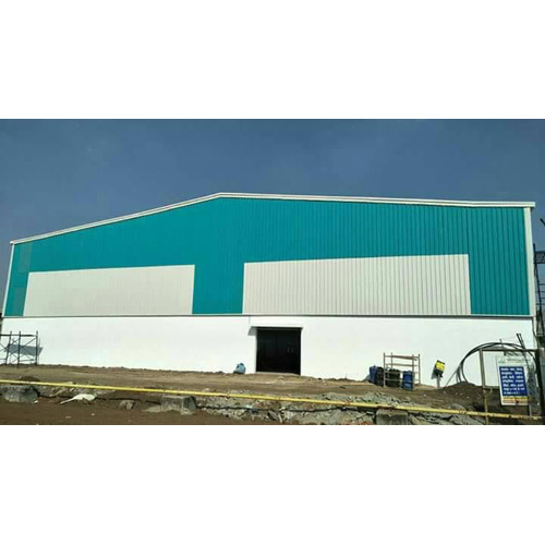 Pre Engineered Building Shed - Steel Material, Customizable Dimensions, Teal Color | Gable Roof Type, Roller Shutter Door