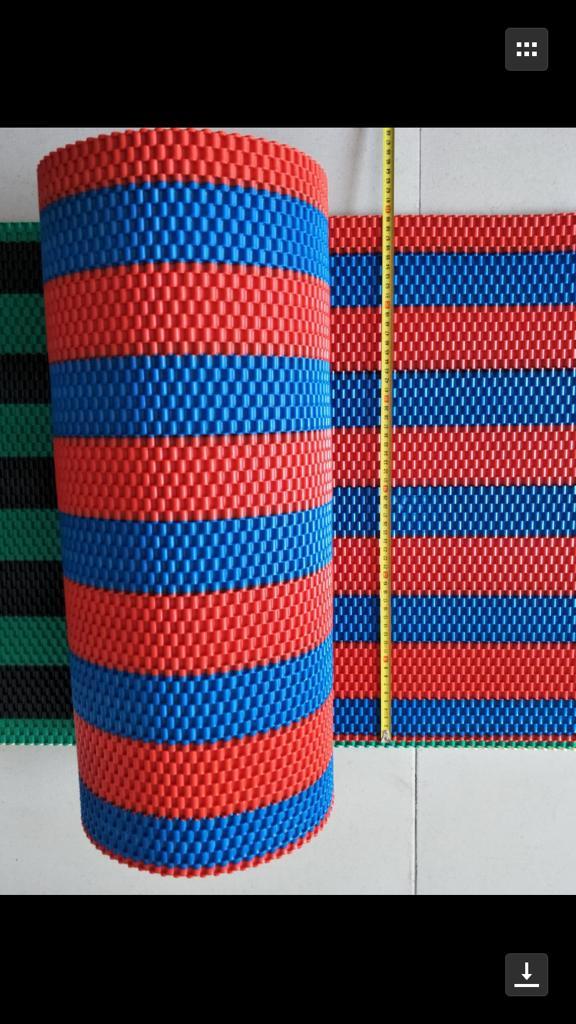 Pvc Chain Lock Mat Rolls - 1.2m X 9m, Red/blue | 8mm Thickness, Interlock Type, Designed For Heavy Machinery Applications