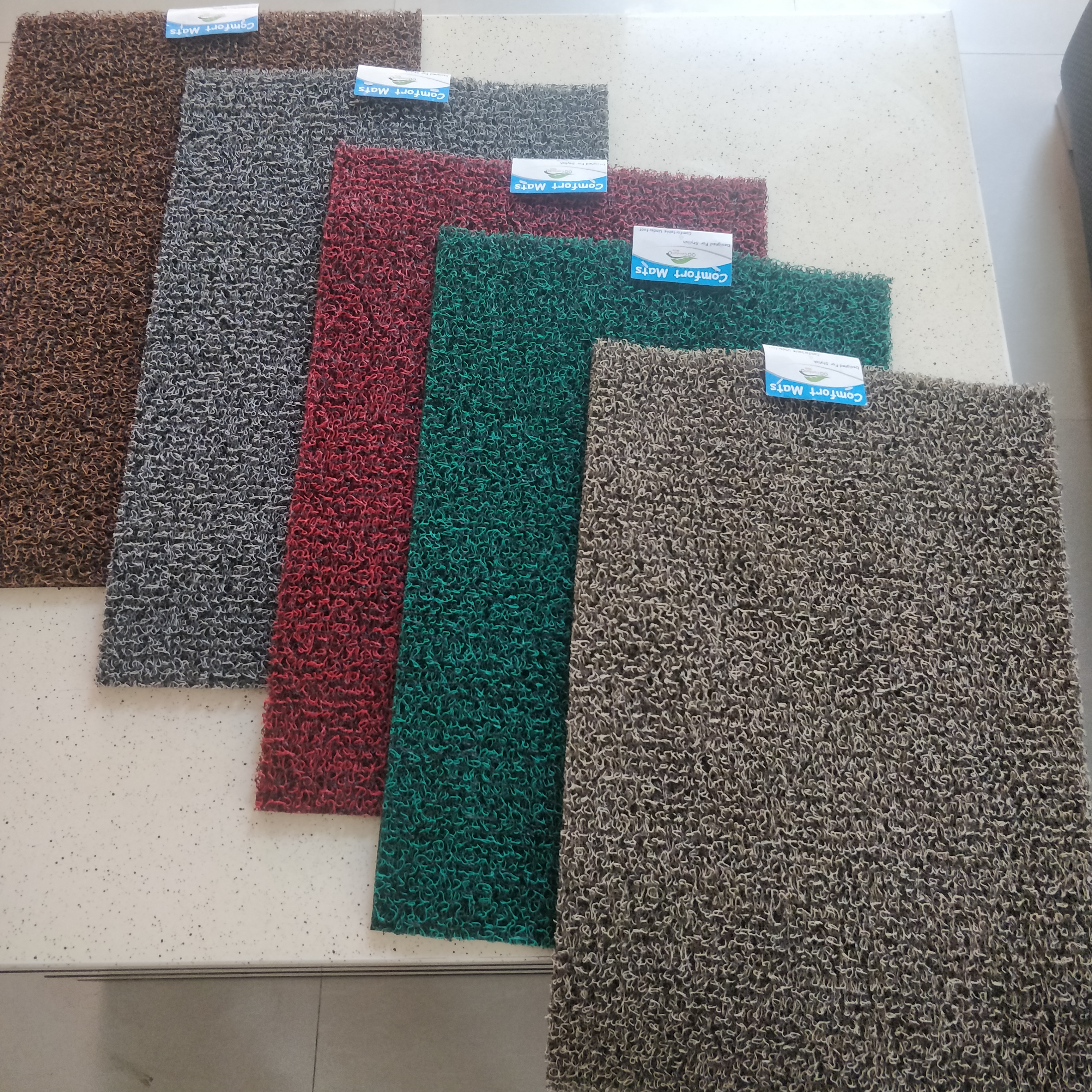 Pvc Cushion Door Mats - Washable Rectangle 0.61m X 12m , 8mm Thick Pvc Material With Durable Loop Type Design