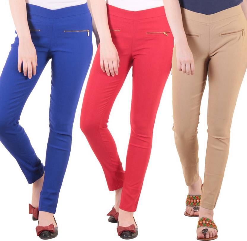 Jegging - Cotton Lycra Fabric, Solid Color With 5 Available Options | All Season Wear, Comfortable Body Fit Jeggings By Lam Lam Fabric