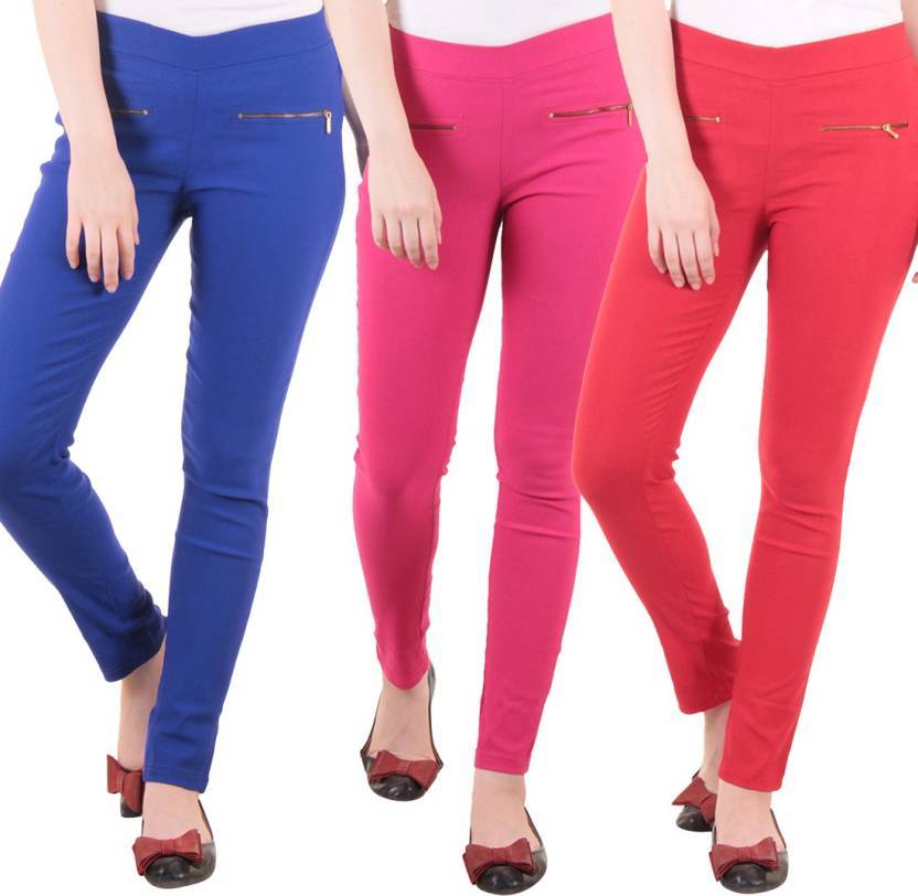 Jegging - Cotton Lycra Fabric, Solid Color With 5 Available Options | All Season Wear, Comfortable Body Fit Jeggings By Lam Lam Fabric