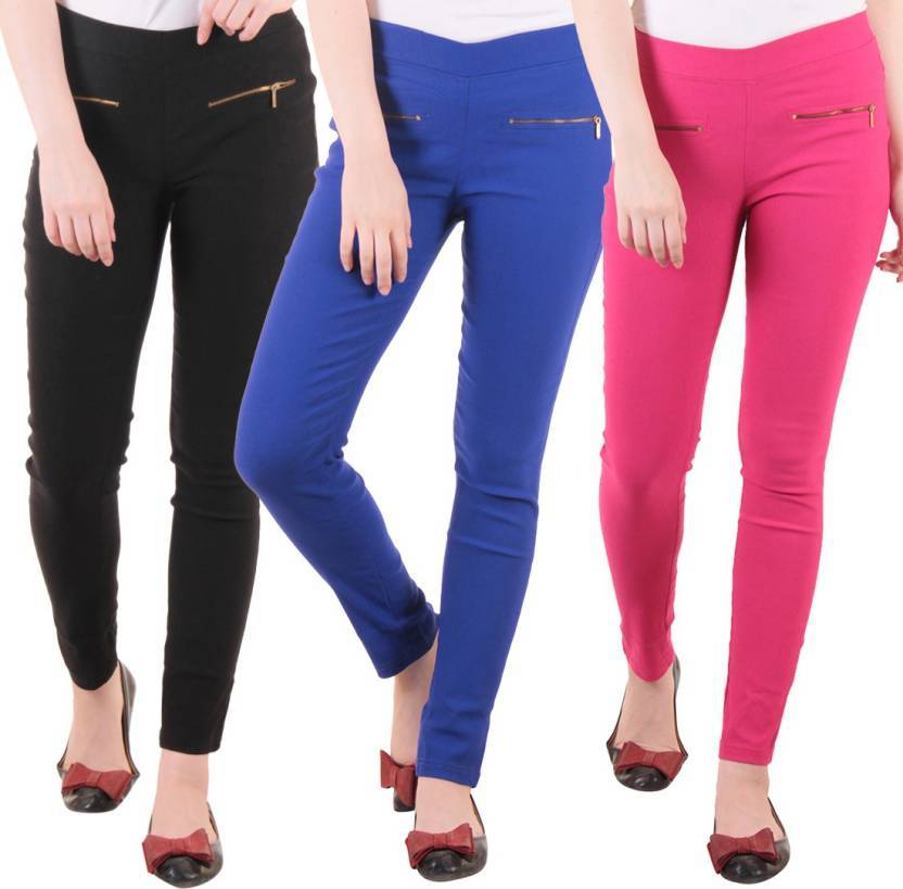 Jegging - Cotton Lycra Fabric, Solid Color With 5 Available Options | All Season Wear, Comfortable Body Fit Jeggings By Lam Lam Fabric