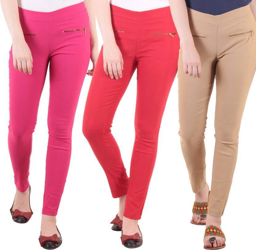 Jegging - Cotton Lycra Fabric, Solid Color With 5 Available Options | All Season Wear, Comfortable Body Fit Jeggings By Lam Lam Fabric