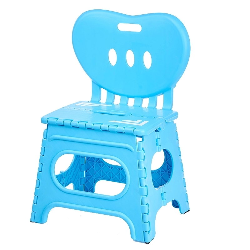 Baby Chair - Plastic, 10x10x10 Inches, Blue | Durable, Lightweight, Foldable, Portable, Easy To Clean, Space-saving With Ergonomic Handle