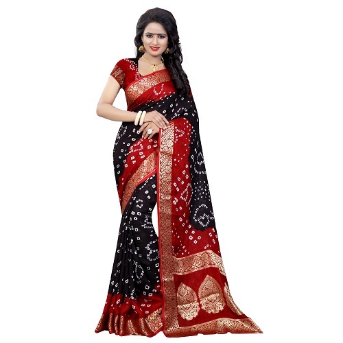Rama Print Bandhani Saree