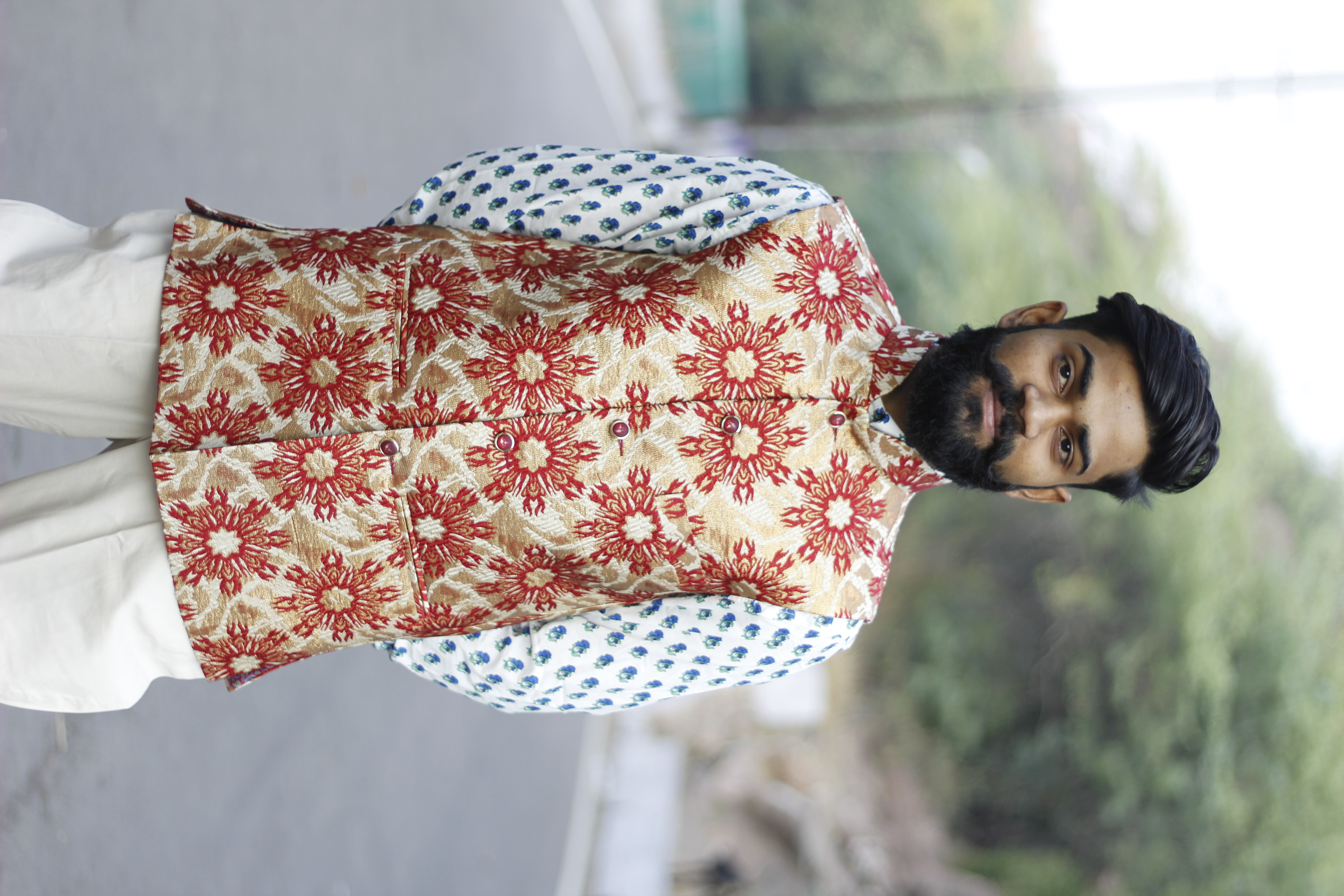Dry Cleaning Printed Nehru Jacket