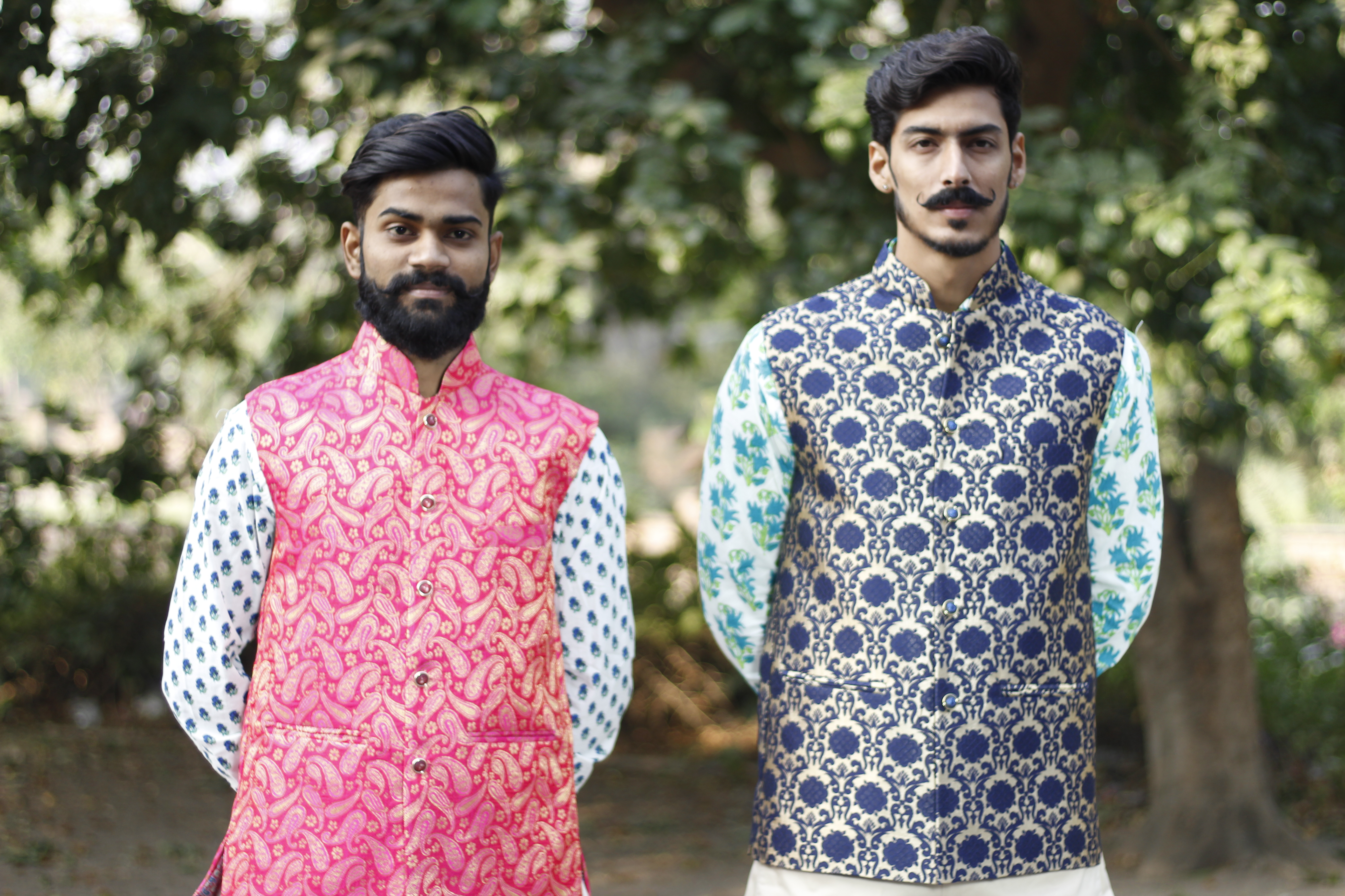 Dry Cleaning Printed Nehru Jacket