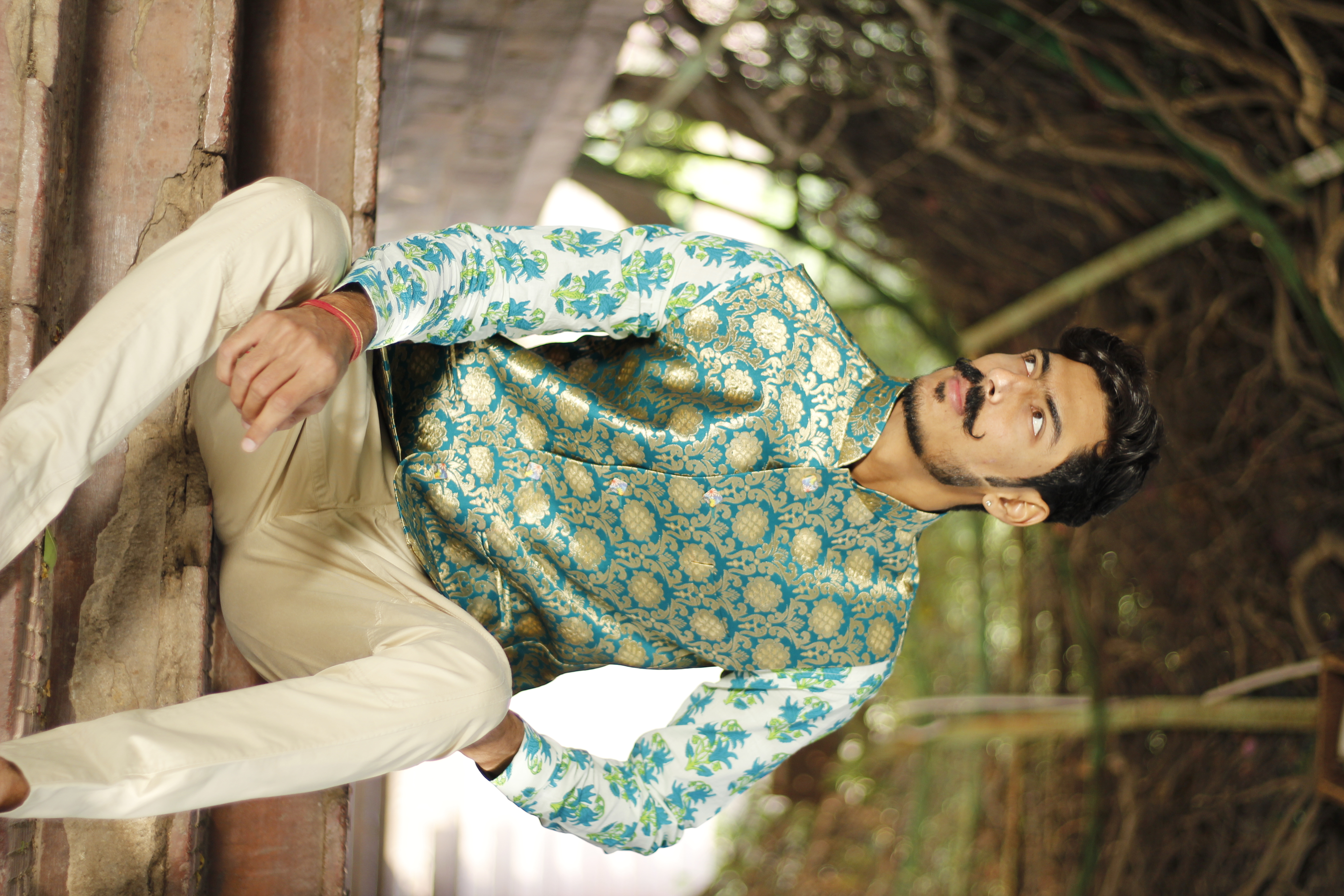 Dry Cleaning Printed Nehru Jacket