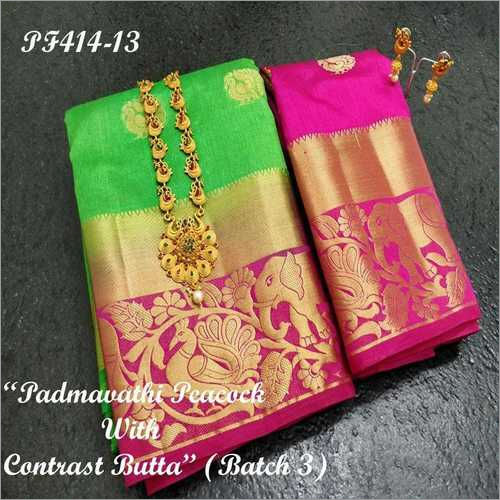 Gold Fancy Embroided Kanjivaram Silk Saree