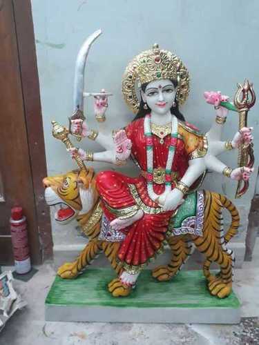 Polishing Marble Durga Statue