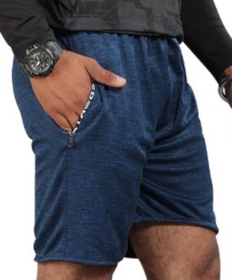 Shorts - Polyester, Multiple Sizes, Navy | Drawstring Closure, Mid-thigh Length, Moisture-wicking, Quick-drying, Breathable, Comfortable, Durable, Elasticated Waist, Side Pockets