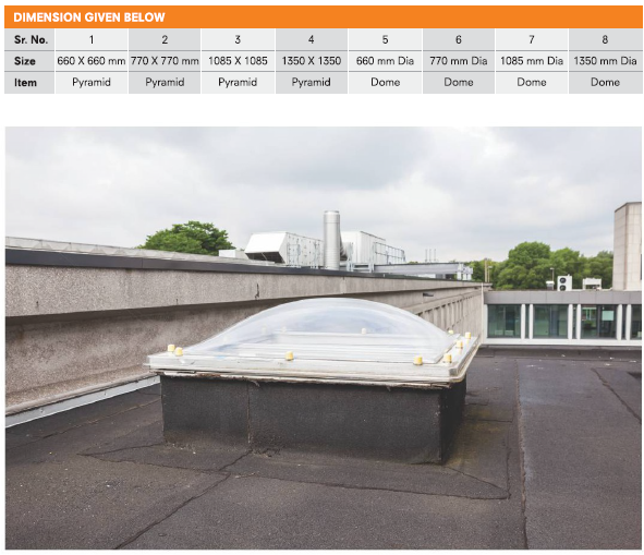 Acrylic Skylight - 2.5-5 Millimeter Thickness, Glossy Finish | Durable Acrylic Material, Optimal Light Transmission
