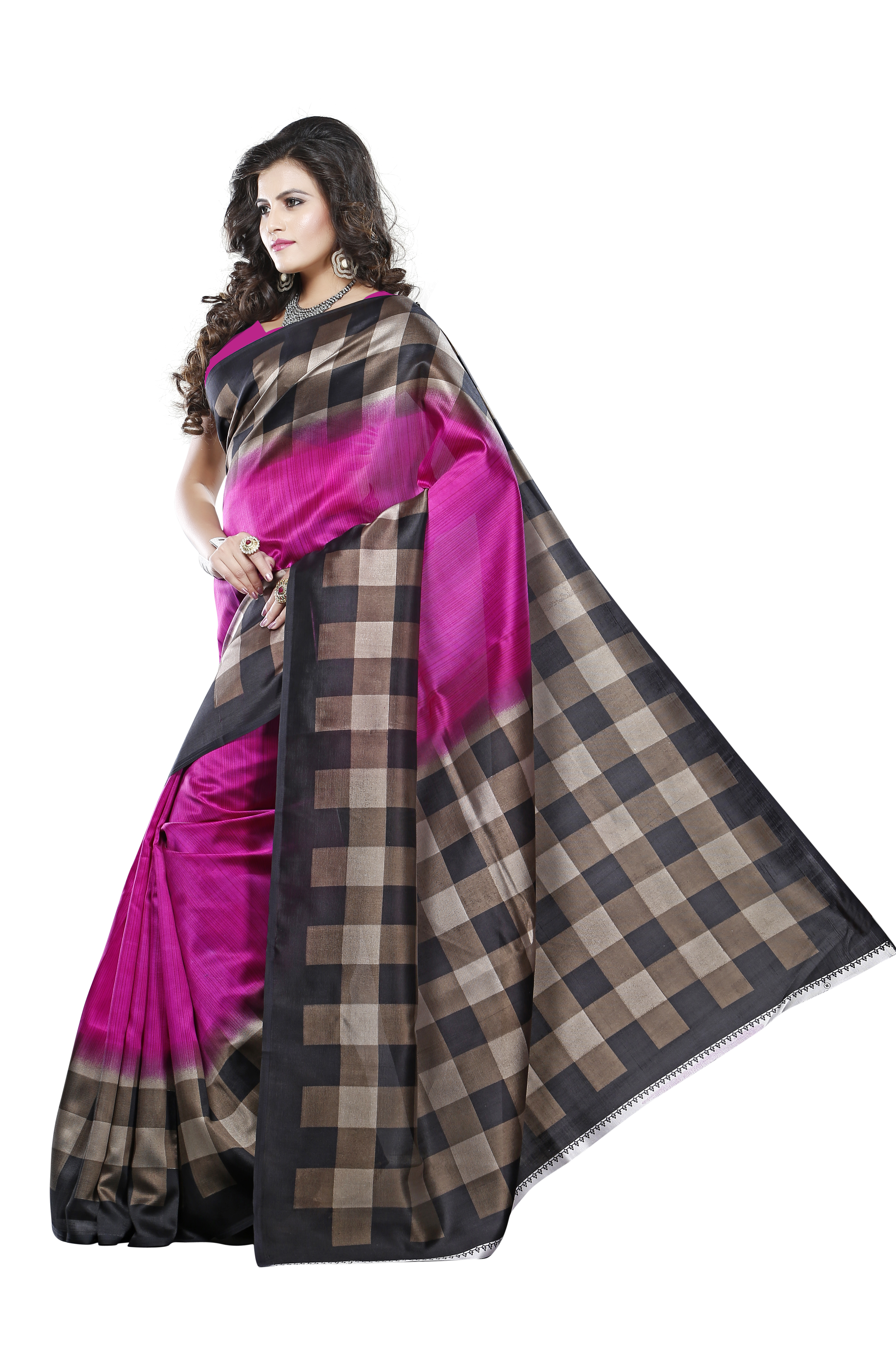 Art Silk Saree - 5.5 Mtr Length, 0.8 Mtr Blouse | Color: Red, Yellow, Maroon, Green, Closure: Laces, Pattern: Printed, Fabric Type: Art Silk
