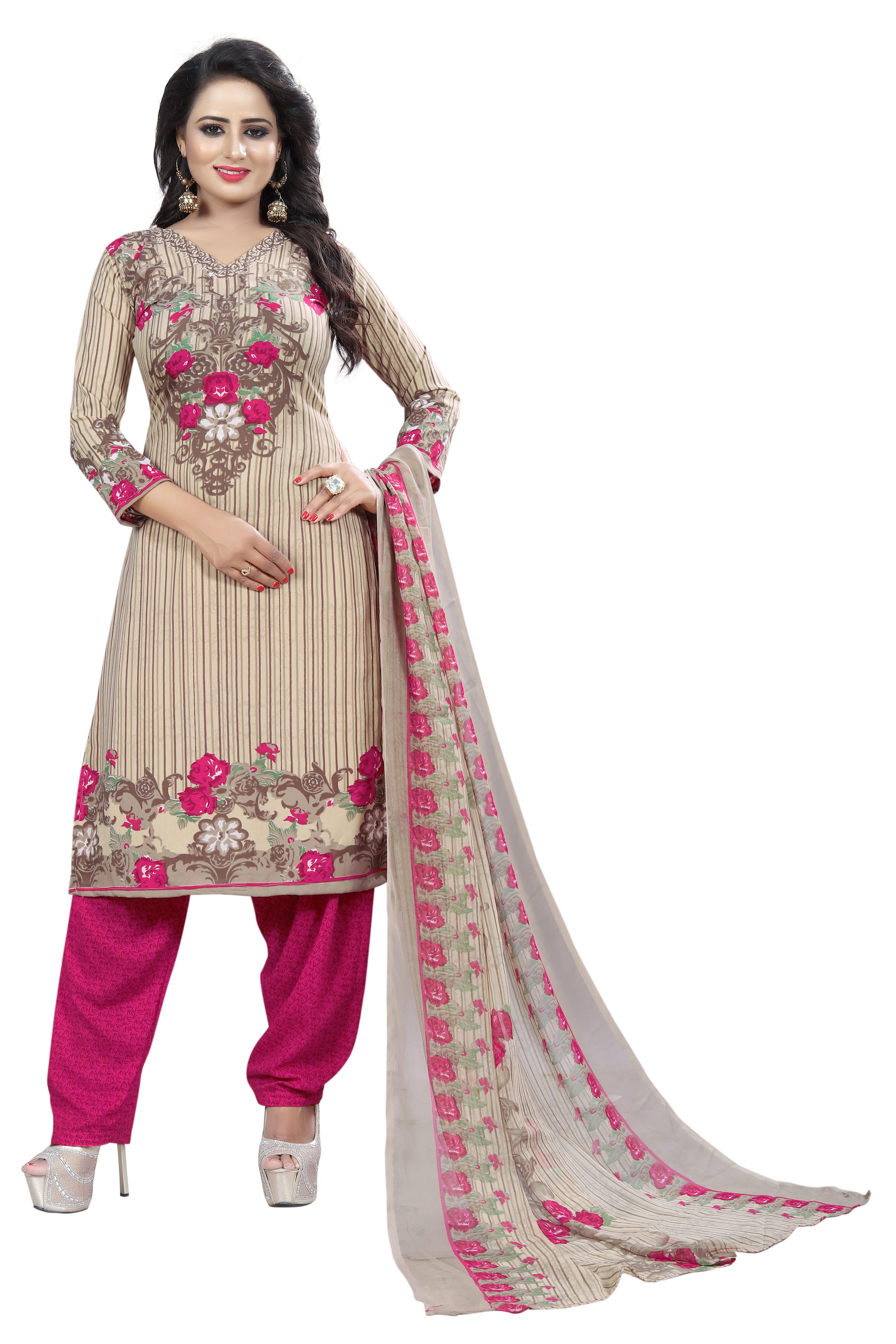 Ladies Wear Printed Crepe Dress Material - Crepe Length: 2.30 Mm Bust/hip Size: 2.10 Mm Color: Purple Pink Maroon Yellow Sand Pink | Casual Full Sleeves Elegant Ethnic Design