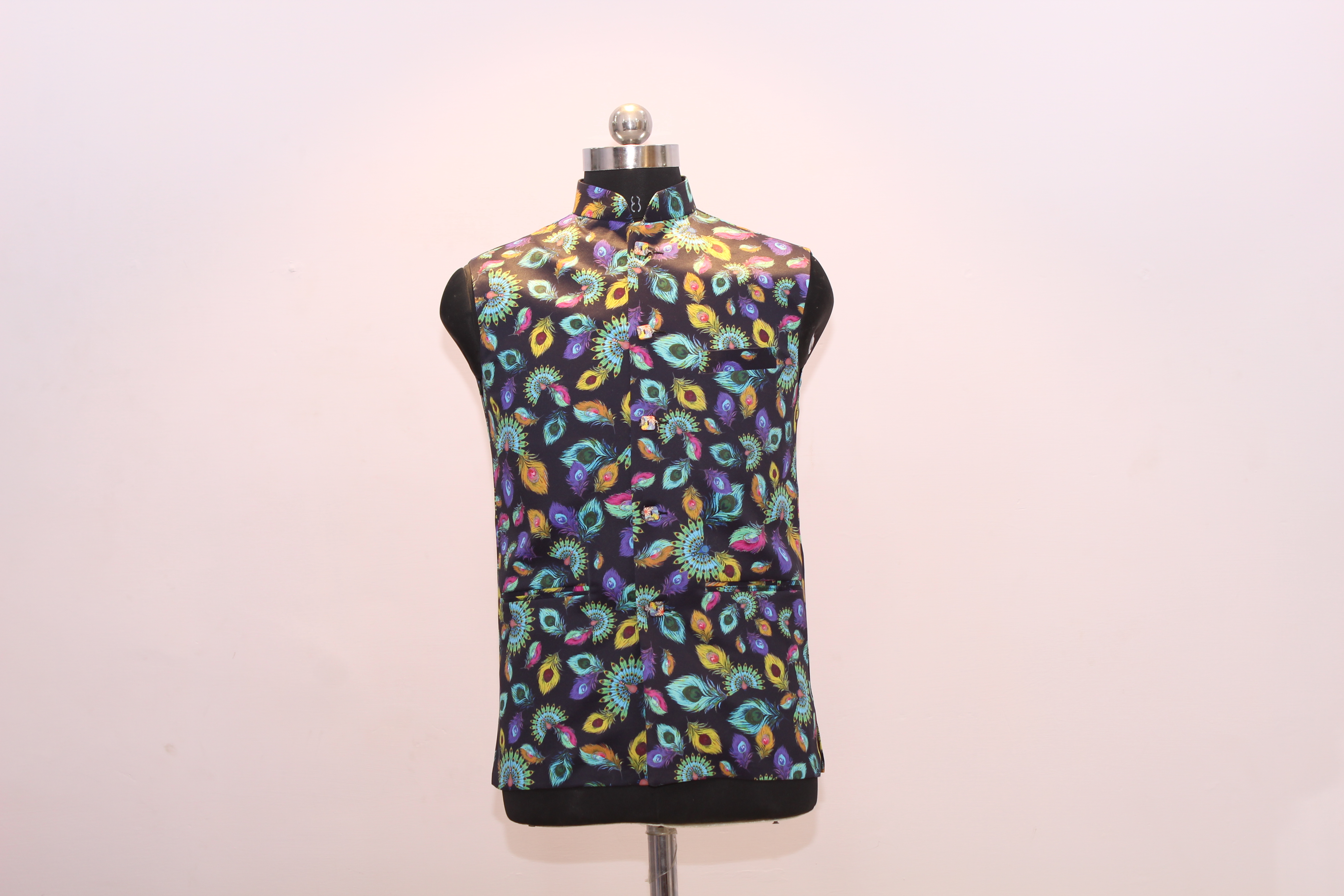 Dry Cleaning Digital Printed Nehru Jacket