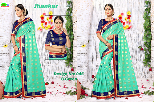 Red Poly Cotton Silk Saree