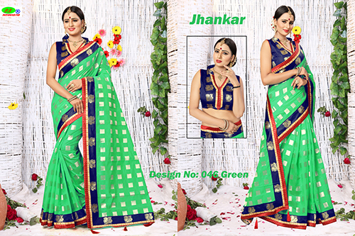 Red Poly Cotton Silk Saree