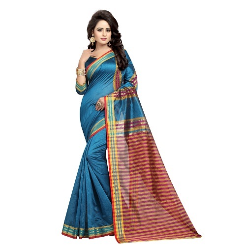 Wine Cotton Fancy Saree