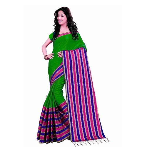 Wine Cotton Fancy Saree