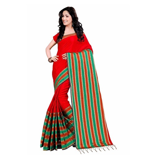 Wine Cotton Fancy Saree