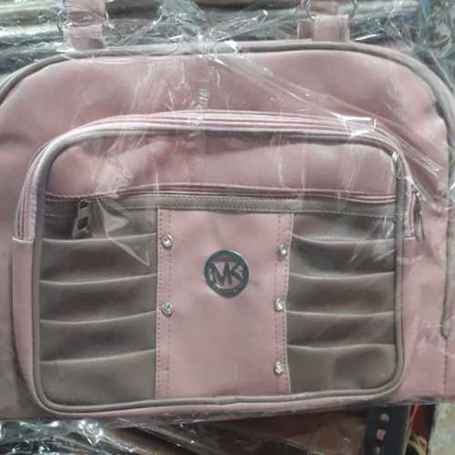 Hand Bag - Faux Leather, 12x10x5 Inches, Pink | Multiple Pockets, Zipper Closure, Ideal for Everyday Use, Work, Shopping, and Travel