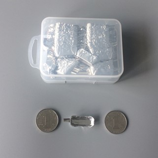 Rectangle Micro Aluminum Weighing Boat - 25mm L X 7mm W X 7mm H, 100% Pure Aluminum Foil, Grey Color With Handle, 1120µl Capacity