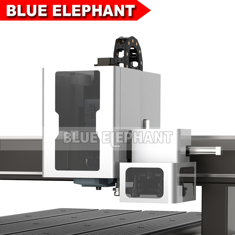 Black Blueelephant 1325 Wooden Furniture 3d Statues Making Machine Cnc Router With Carousel Tool Changer
