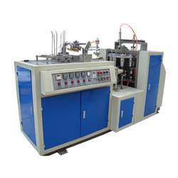 Paper Cup Machine - Metal, 100-200 ml Cup Size, Blue Color | Fully Automatic, PLC Controlled, Self-Lubrication System, Durable, Less Noise