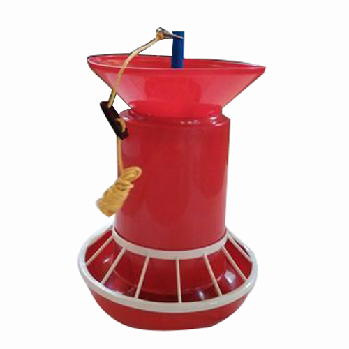 Chick Poultry Feeder - Plastic Material | Efficient Extension Cone for Feed Pouring, Grill Control for Bird Rush, Minimal Maintenance Required