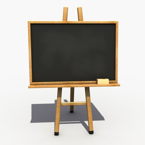 Wooden Frame Blackboard With Stand - Material: Metal