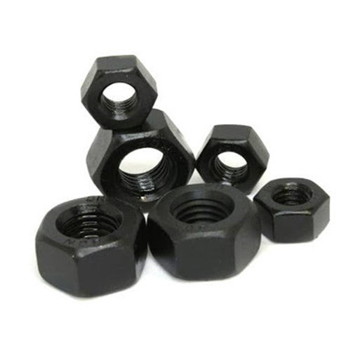 High Grade Tensile Hex Nuts - Iron Material, 0.1 Inch Size, Black Color | Durable, Corrosion Resistant, For Hardware Use, High Load Capacity
