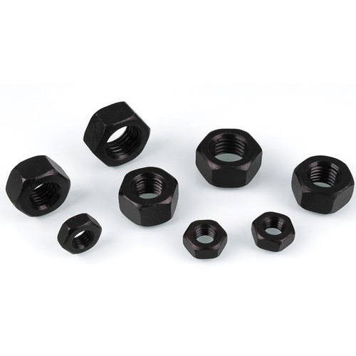 8 mm High Tensile Hex Nuts - Iron, 8 mm Size, Black Color | Durable Design, Hexagonal Head, Ideal for Hardware Use