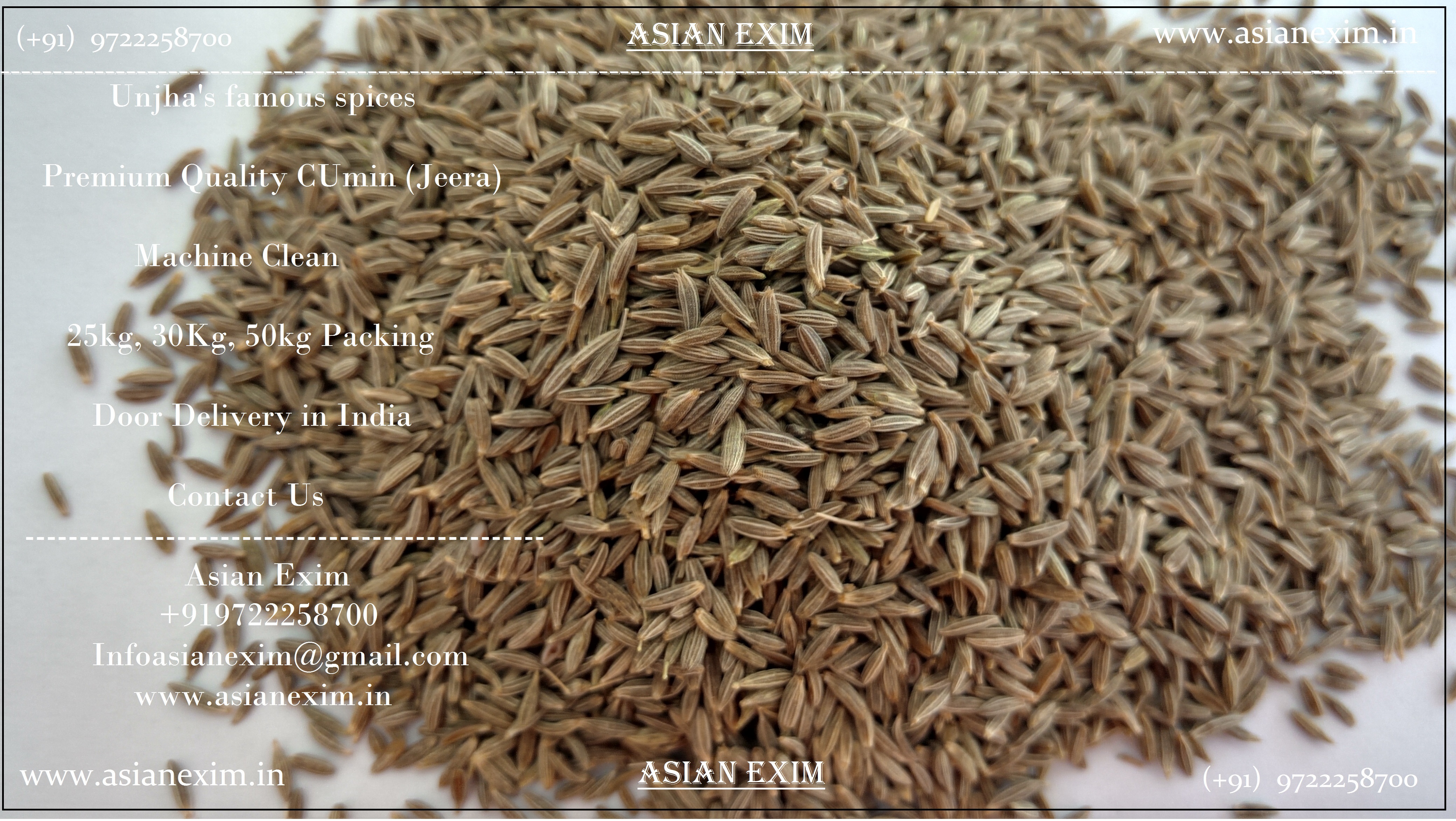 Whole Cumin Seeds - A Grade, Natural Color, 95-99.50% Purity | Organic, Preservative-free, High Medicinal Value, Aromatic Flavor Enhancer