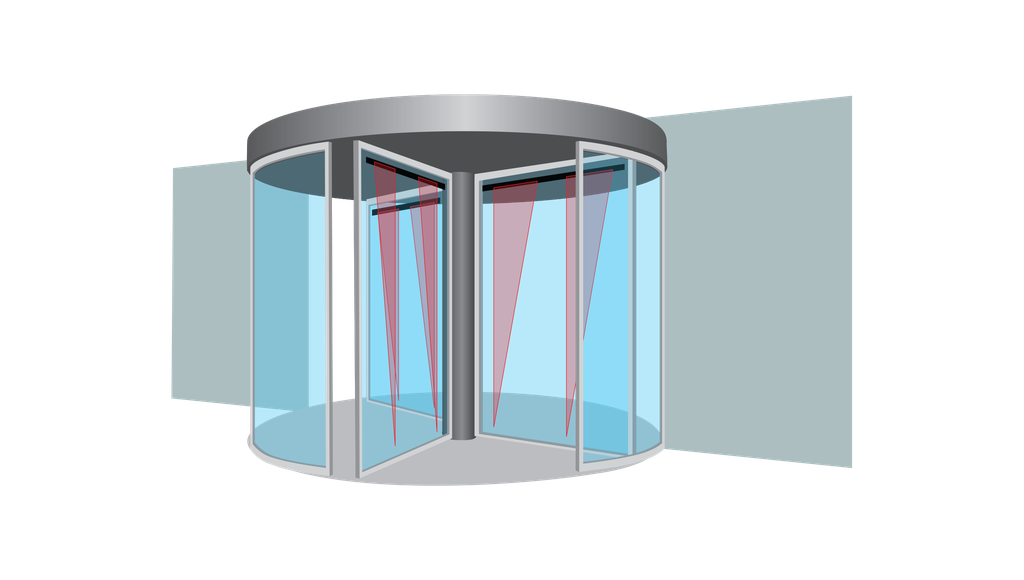 Revolving Sensor Door - Durable Glass And Aluminum | Automatic Operation, Energy Efficient Design, Ideal For High Traffic Areas