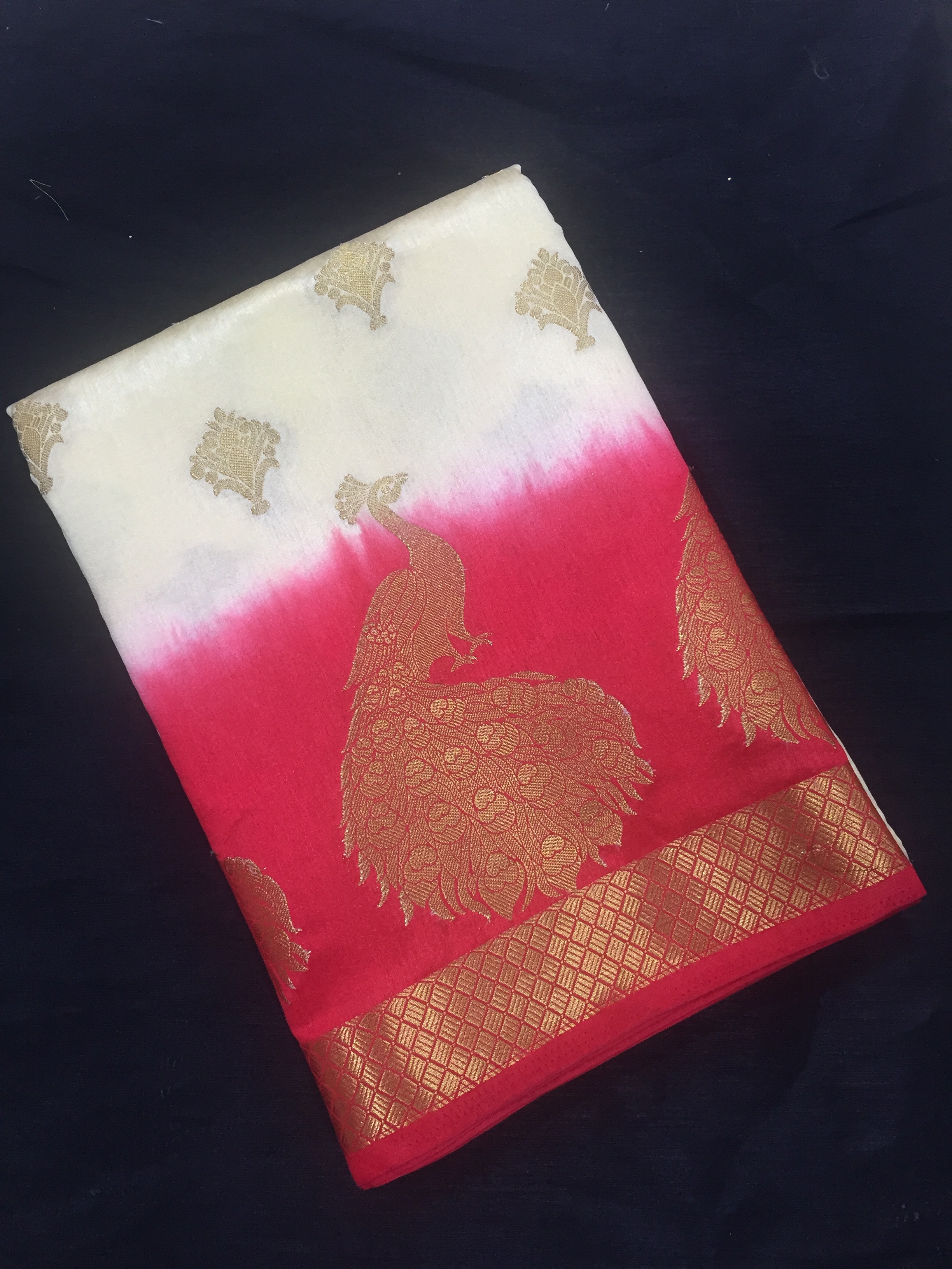 Kanjivaram Silk Saree - 5.5 Mtr Length, 0.8 Mtr Blouse | Art Silk Fabric, Printed Design, Available In Red, Black, Pink, White, Blue
